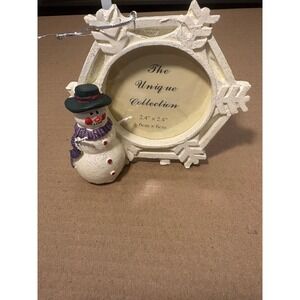 Christmas Around the World Snowman Frame Ornament‎ Snowflake 2.4x2.4 Picture